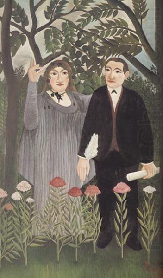 Portrait of Guillaume Apollinaire and Marie Laurencin with Poet's Narcissus, Henri Rousseau